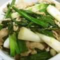 由芽15's cooksnap of when they made 簡単スピード★わけぎと豚肉のポン酢炒め♪.