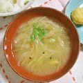 mmameco's cooksnap of when they made ごぼうとなすの味噌汁.