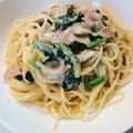 汰我ママ's cooksnap of when they made ほうれん草のカルボナーラ.