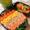 のんべぇヒロ's cooksnap of when they made 豚そぼろといり卵と椎茸ホウレン草で４色丼.