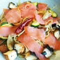 春と水's cooksnap of when they made ズッキーニとスモークサーモンの和風パスタ.
