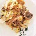 Nat728's cooksnap of when they made 牛肉もやしキャベツ玉ねぎ焼肉のたれ炒め.