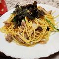 凪凪凪's cooksnap of when they made 簡単！豚こま＊きのこ＊水菜の和風パスタ.