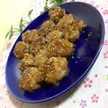 ３匹の大ぶたママ's cooksnap of when they made 豚こま切れ肉の甘辛ごま醤油だれ焼き.