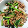 yashio's cooksnap of when they made ポパイ丼（ほうれん草とひき肉丼）.