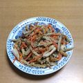55才のおじさん's cooksnap of when they made ちくわと油揚げ入りきんぴらごぼう.