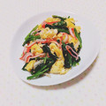 まあまま☆0403's cooksnap of when they made ほうれん草ナルム風炒め♪カニカマ卵.