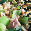 みよ～'s cooksnap of when they made 鶏むね肉と青梗菜と卵のオイマヨ炒め.