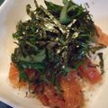 のりこりん's cooksnap of when they made ✿まぐろとサーモンの❀胡麻✿漬け丼.