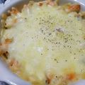 ユーロン's cooksnap of when they made 朝ごはんに！鮭チーズ焼きTKG！.