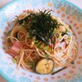 ほろぴ's cooksnap of when they made ナスしめじベーコンの簡単♡和風パスタ.