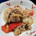 marinesno5's cooksnap of when they made 豚こま・パプリカ・シメジでさっぱり黒酢餡.