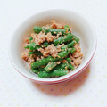 まあまま☆0403's cooksnap of when they made レンジで簡単☆いんげんのそぼろ胡麻和え。.