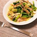 ぴぃー子's cooksnap of when they made 舞茸ベーコンほうれん草の醤油パスタ.