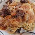 蜜茄子's cooksnap of when they made ビーフバター焼きパスタ.