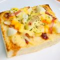 島子☆'s cooksnap of when they made 子供と朝ごはん♪ベーコンエッグトースト♪.