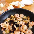 hapyriva's cooksnap of when they made 超簡単!海老とマッシュルームのアヒージョ.