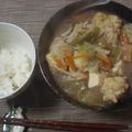 ねこりん222's cooksnap of when they made しょうがたっぷり鶏団子入り味噌うどん.