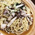 花音の家呑み♡レシピ's cooksnap of when they made 簡単！豚こま＊きのこ＊水菜の和風パスタ.