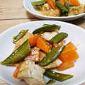 10りい's cooksnap of when they made 簡単♡厚揚げとスナップエンドウの煮物.