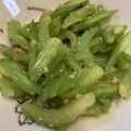 Kaon．'s cooksnap of when they made ☆副菜♪セロリまるごとナムル☆.