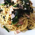 ナッツリ's cooksnap of when they made 簡単　ベーコンとほうれん草の和風パスタ.
