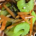 お願いひつじ's cooksnap of when they made レンジで簡単！セロリの塩昆布和え.