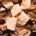 inoinon's cooksnap of when they made すき焼きのタレで肉豆腐.