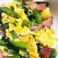 67luna's cooksnap of when they made 小松菜とベーコンの玉子炒め.