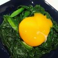 y_u♡'s cooksnap of when they made ニラのお月見お浸し.