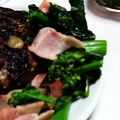 akincho16's cooksnap of when they made 超シンプル♪かき菜とベーコンコンソメ炒め.