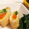 yassbey's cooksnap of when they made 朝食にも◎ほうれん草＆ベーコンエッグ巾着.