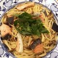 ぽんぽこぽこぽん's cooksnap of when they made 大葉の香る鮭としめじの和風パスタ.