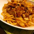 ONE★MAYU★'s cooksnap of when they made 食べてみて♪豚キャベツのピリ辛マヨうどん.