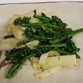 タキシード犬's cooksnap of when they made たけのことブロッコリーのガーリック炒め.