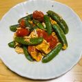 ku1706's cooksnap of when they made 彩り鮮やかスナップエンドウとトマト卵炒め.