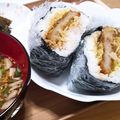 hanemakoo's cooksnap of when they made からしマヨのコロッケおにぎらず.