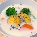 ふたごママちゃん's cooksnap of when they made 彩り☆さつまいもの生姜豆乳みそスープ.