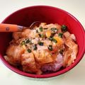 クックEV4FEB☆'s cooksnap of when they made 節約ランチ！油揚げの親子丼風卵とじ丼.