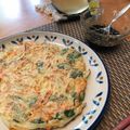 あねこちゃん's cooksnap of when they made 簡単♪じゃがいもとえごまの葉のチヂミ.