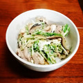 有ちん's cooksnap of when they made 豚肉と水菜と卵の炒め蒸し(丼).