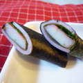 食パンダ's cooksnap of when they made お弁当に✿かにかまとハムののり巻き.