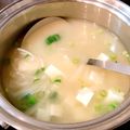 ハナコg's cooksnap of when they made 大根葉と大根の味噌汁☆ごま油風味.