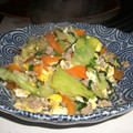 tae227's cooksnap of when they made ひき肉とキャベツの卵炒め.