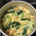 ☆里佳☆'s cooksnap of when they made チンゲンサイ コーン 卵の簡単中華スープ.