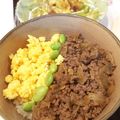 ポンテゲッタ☆'s cooksnap of when they made 我が家no牛そぼろ卵のニ色丼.
