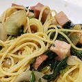 コジエミ's cooksnap of when they made [時短]ほうれん草・ベーコン醤油パスタ.