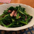 jununu's cooksnap of when they made ケールとベーコンの炒め物.