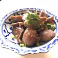 茶屋めぐり's cooksnap of when they made 砂肝とこんにゃくのピリ辛ニンニク炒め.