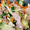 野菜食べたいママ's cooksnap of when they made 小松菜と豚こま肉とパプリカの中華炒め.